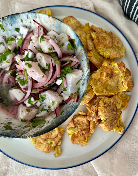Corvina Ceviche with a Tropical Twist