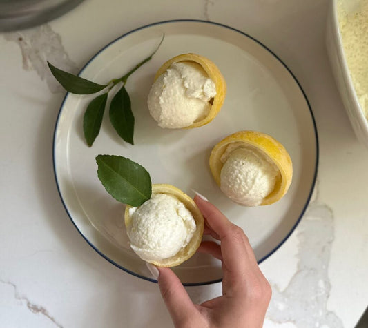 Lemon mint ice cream (parve)